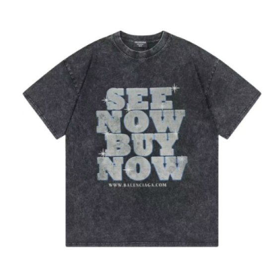 2025 Balenciaga 2025 New Arrival - See Now, Buy Now, Logo Lettering - Unisex Short-Sleeve T-Shirt